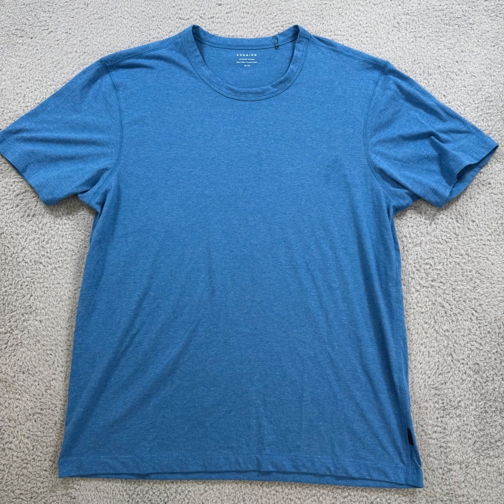 Dunning Mens Blue Heathered Performance Short Sleeve Crew Neck T-Shirt‎ Size XL